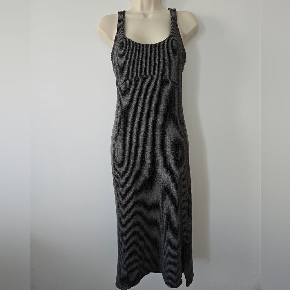 NWT Luna Chix Ribbed Sleeveless Midi Dress in Charcoal